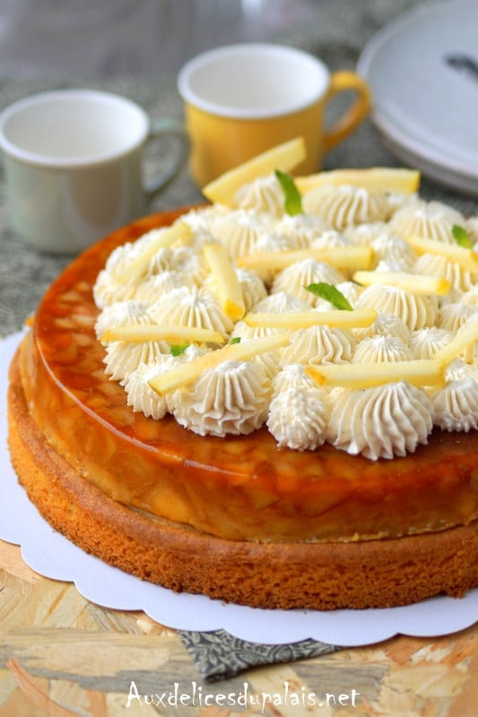 Tarte aux pommes sur sablé breton