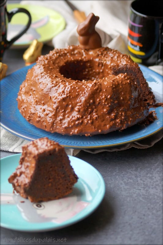 Bundt cake au chocolat glaçage rocher