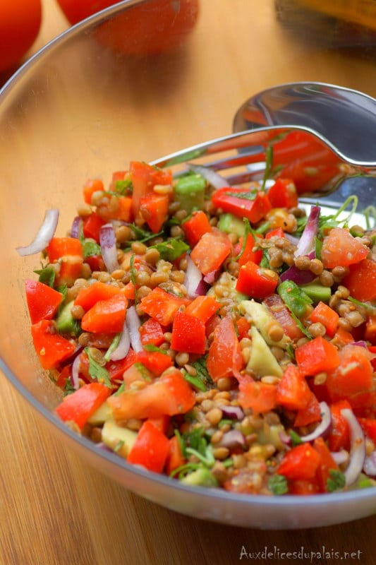 Salade de lentilles froide à l'avocat