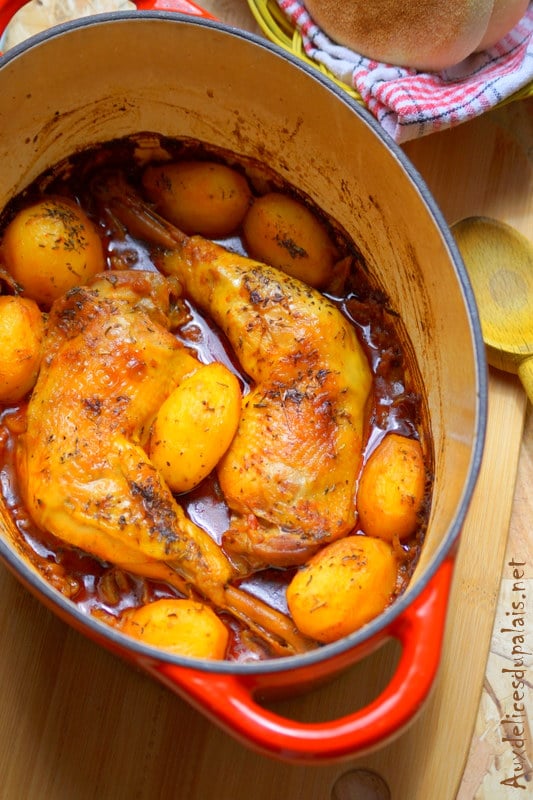 Poulet rôti et pommes de terre