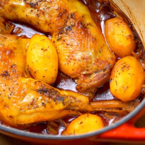 Cuisses de poulet et pomme de terre au four