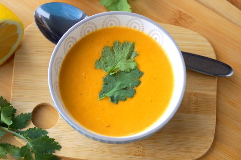 Soupe de carotte aux lentilles corail de Cyril Lignac