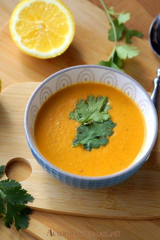 Soupe de carotte aux lentilles corail de Cyril Lignac