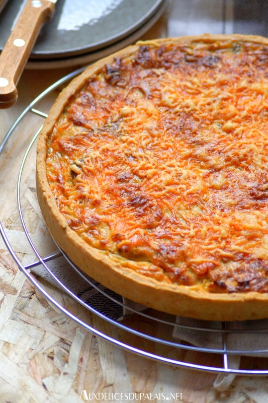 Quiche aux poireaux et saumon fumé