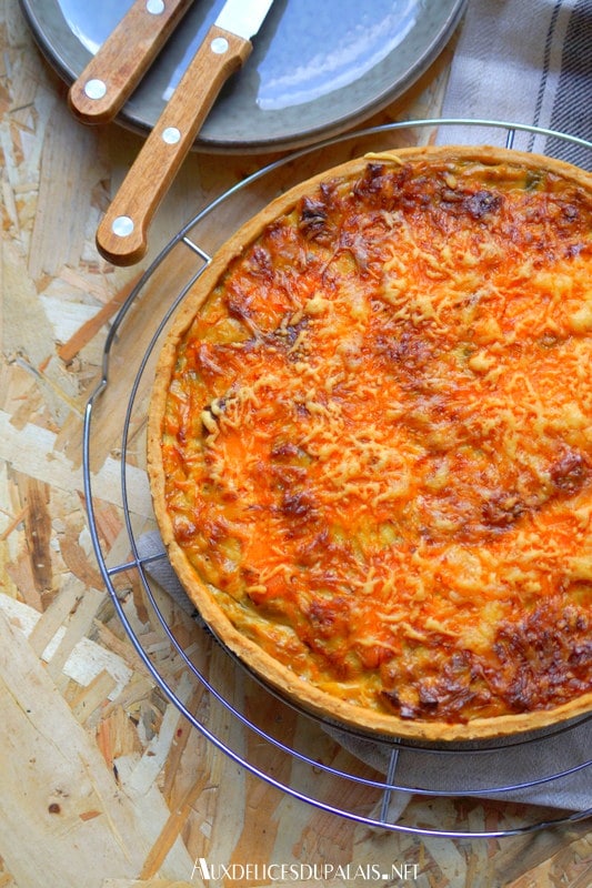 Quiche aux poireaux et saumon fumé