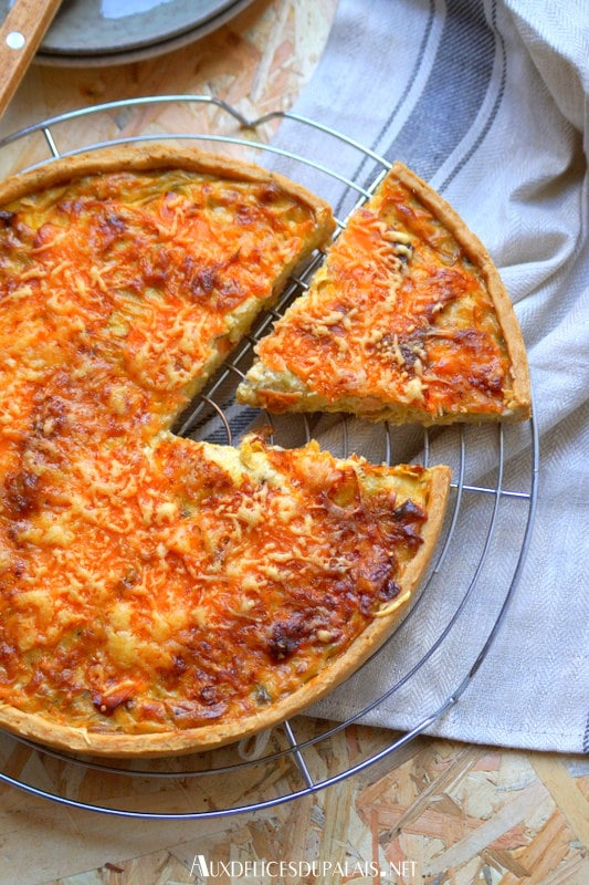 Quiche aux poireaux et saumon fumé