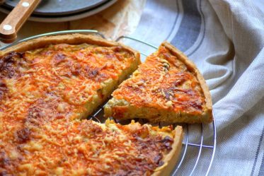 Quiche aux poireaux et saumon fumé