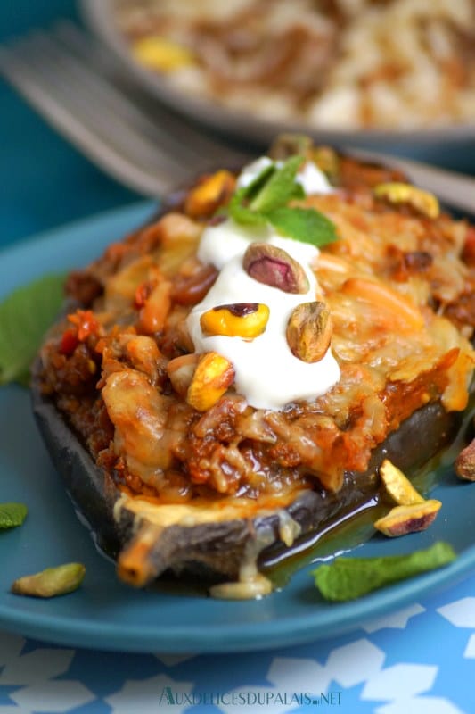 Aubergine farcie aux légumes à la libanaise