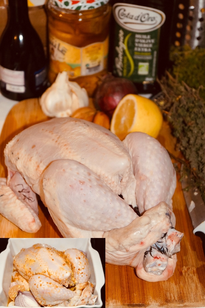 Poulet fermier rôti au four facile