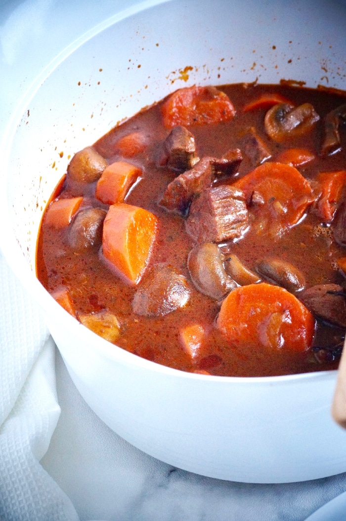 Boeuf bourguignon sans vin