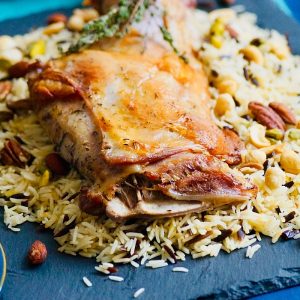 Épaule d’agneau rôtie au four au thym