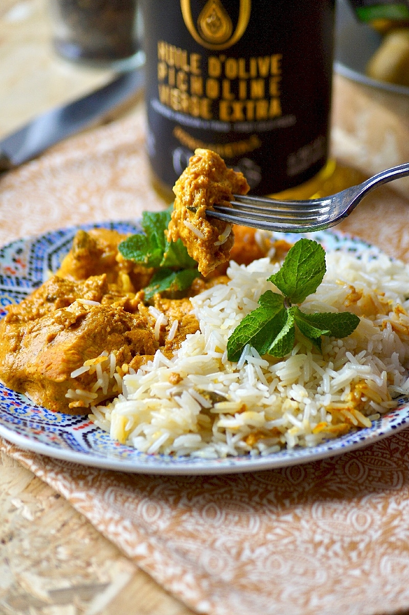 Poulet tikka Massala indien au lait de coco