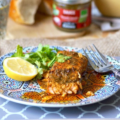 Saumon à la Chermoula au four