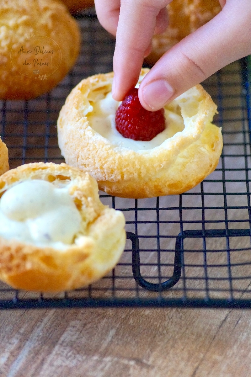 choux vanille framboise crème