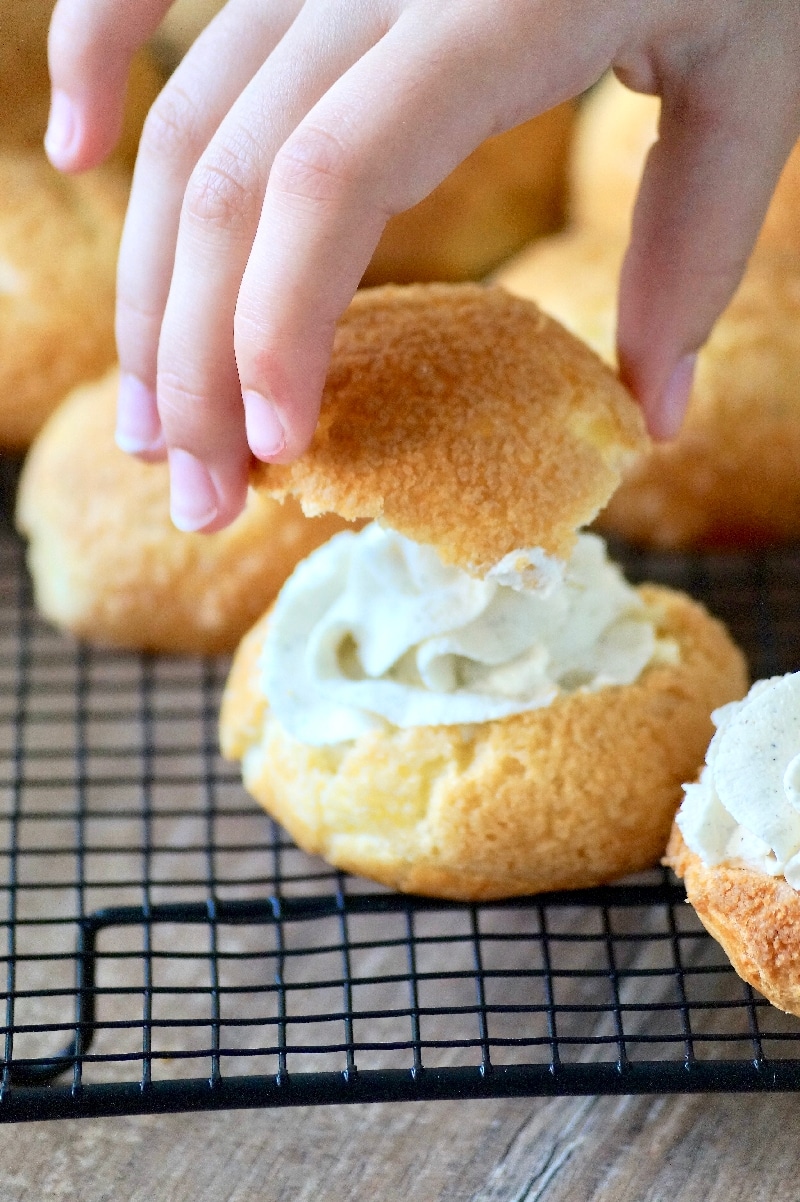 choux à la crème diplomate vanille framboise