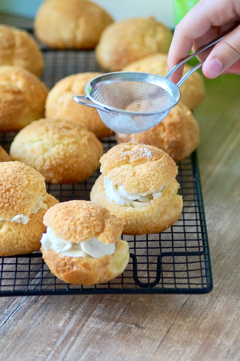 choux crème vanille framboise