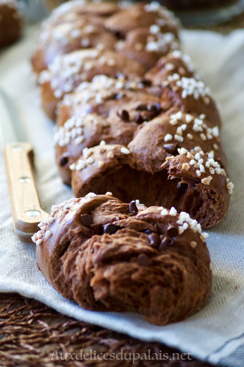 Brioche tressée tout chocolat extra moelleuse