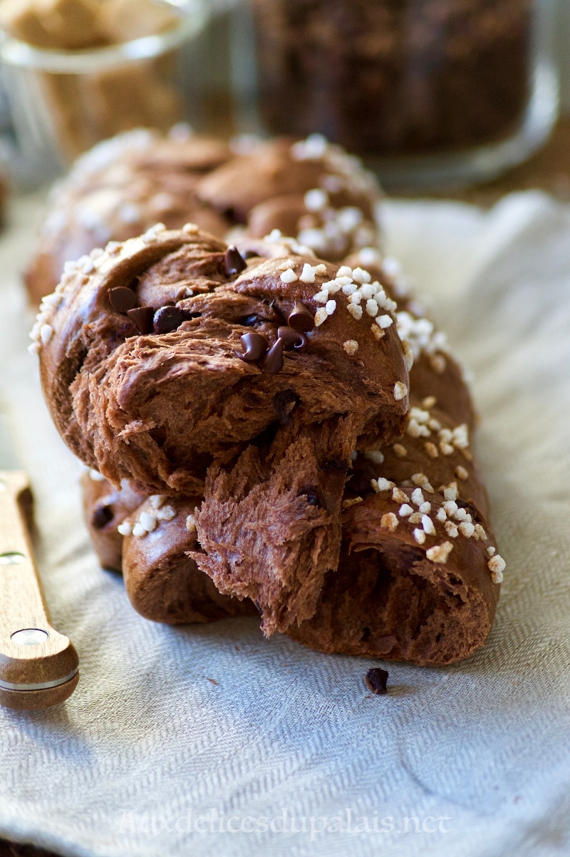 Brioche tressée tout chocolat extra moelleuse