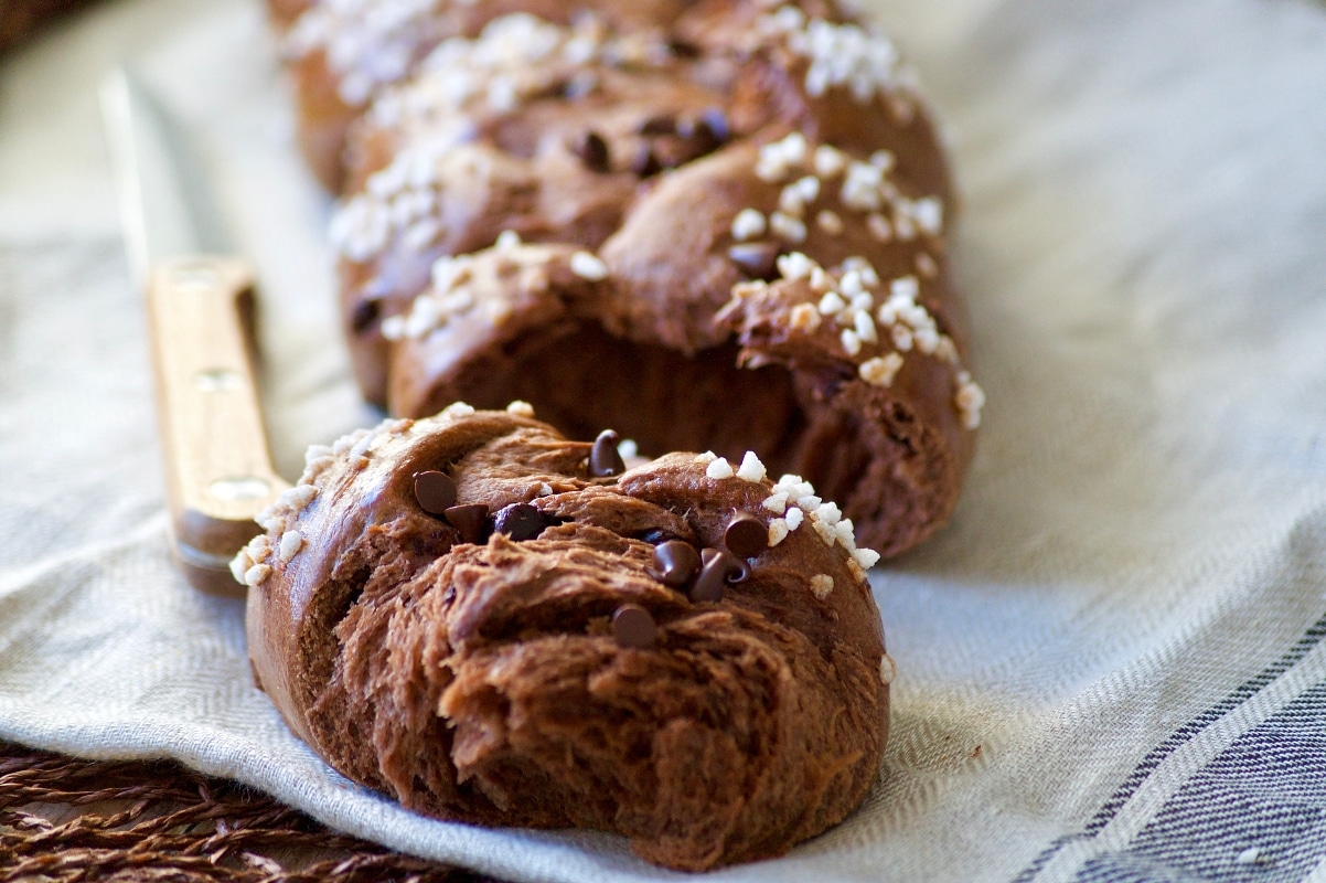 Brioche tressée tout chocolat extra moelleuse