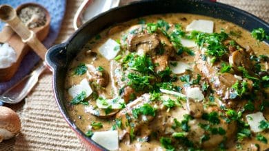 Poulet à la sauce crémeuse champignons parmesan