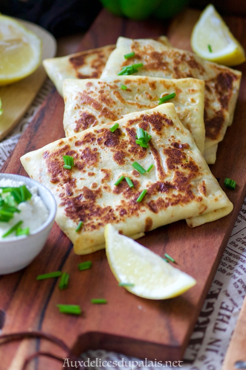 recette crêpe salée poulet poivron fromage