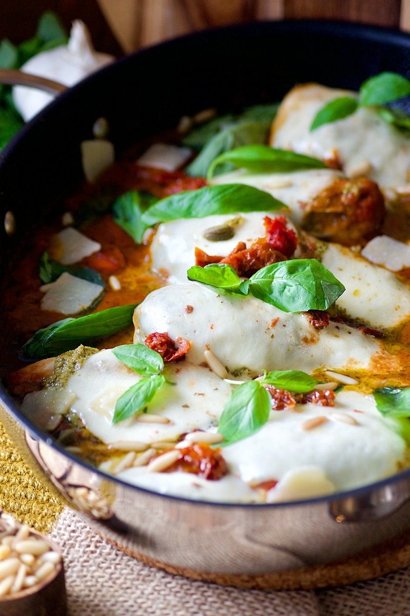 recette filet de poulet pesto parmesan tomate confites