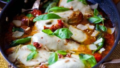 Poulet à l'italienne (tomate, mozzarella)