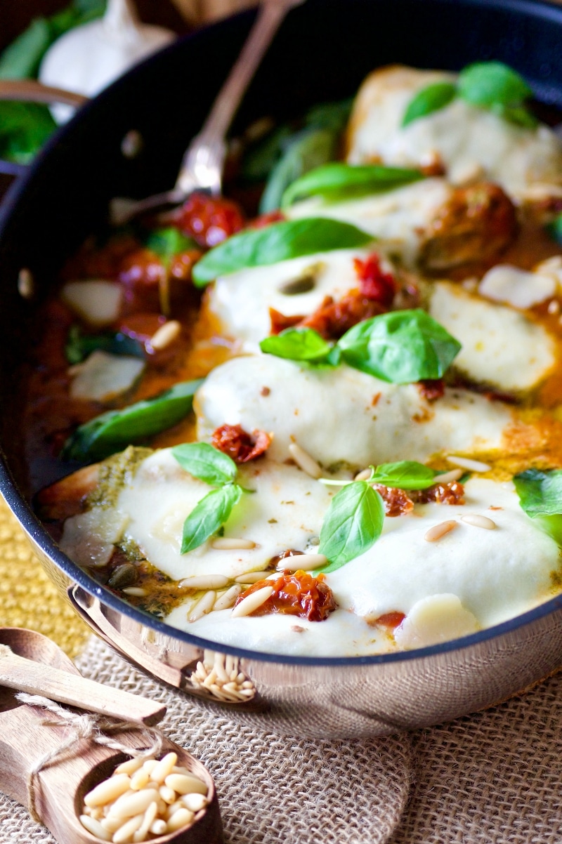 Poulet à l'italienne (tomate, mozzarella)