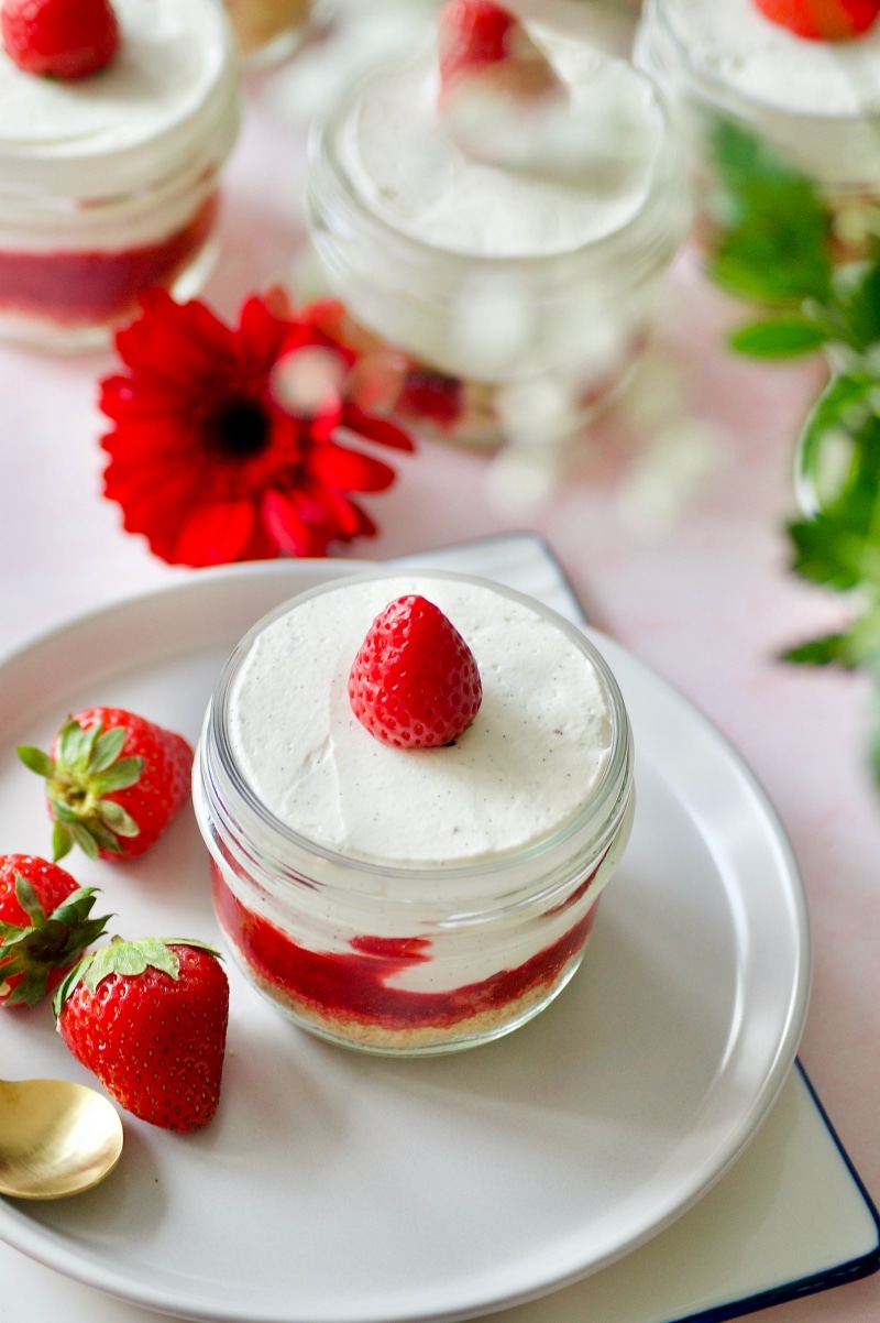 verrines sucrées aux fraises et mascarpone