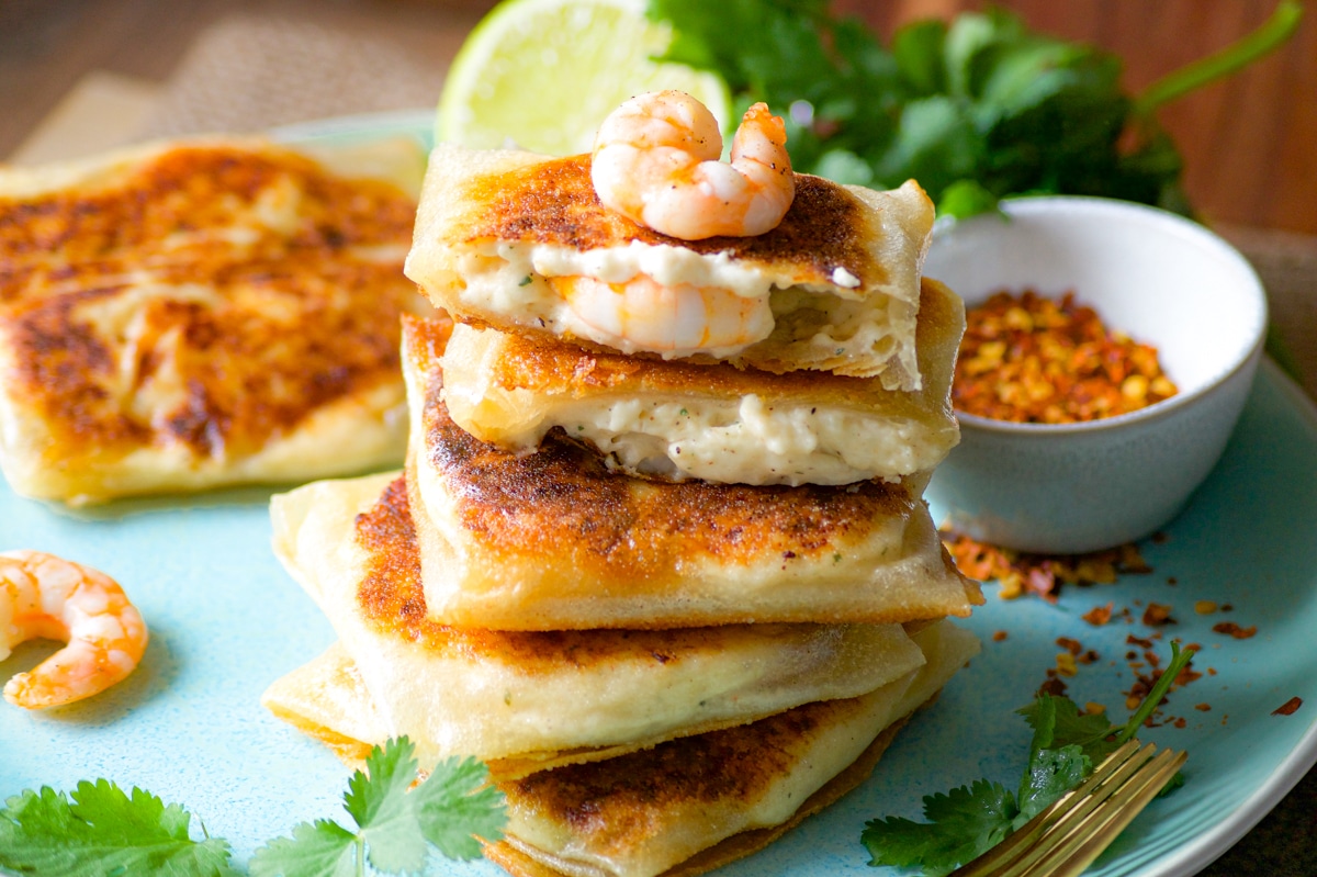 Recette brick aux crevettes à la béchamel