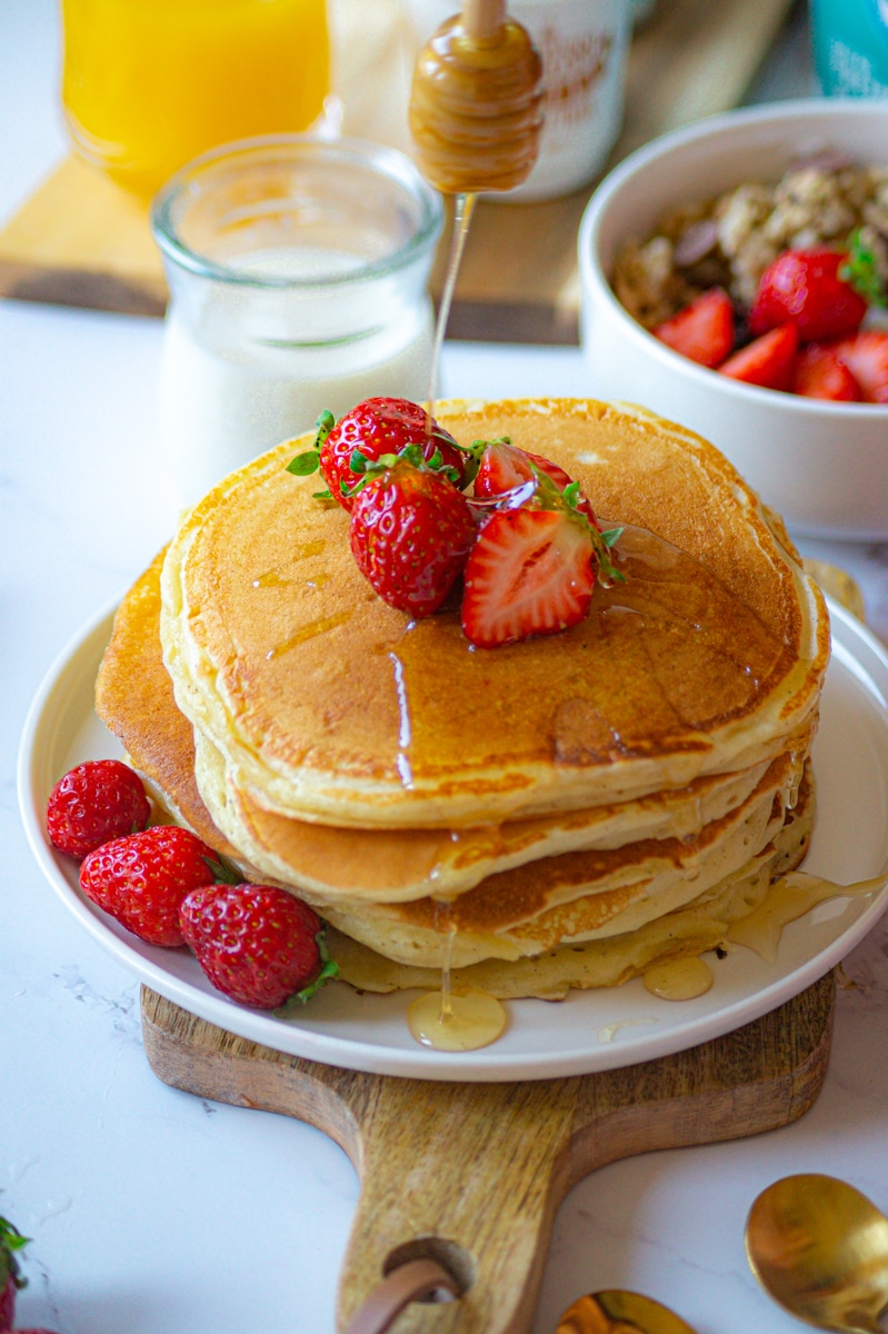 Pancakes au fromage blanc fluffy