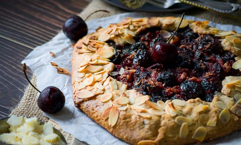 Tarte aux cerises rustique aux amandes