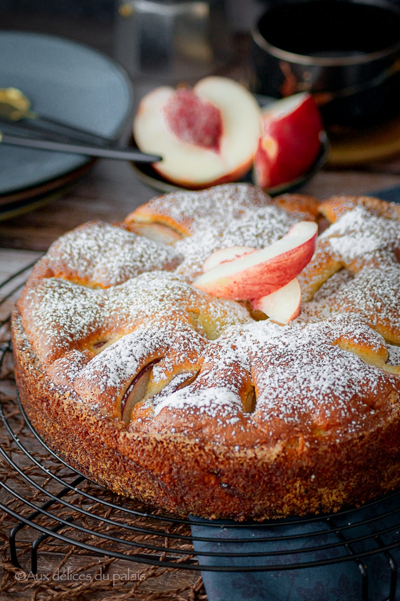 Gâteau aux pêches et mascarpone