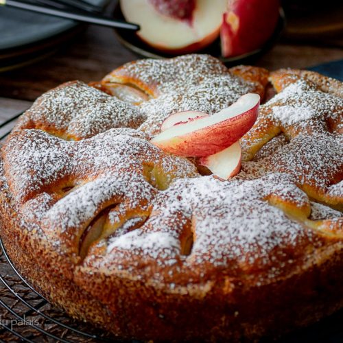Gâteau aux pêches et mascarpone