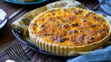 Tarte au poulet et champignons (quiche)