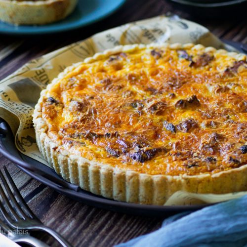 Tarte au poulet et champignons (quiche)