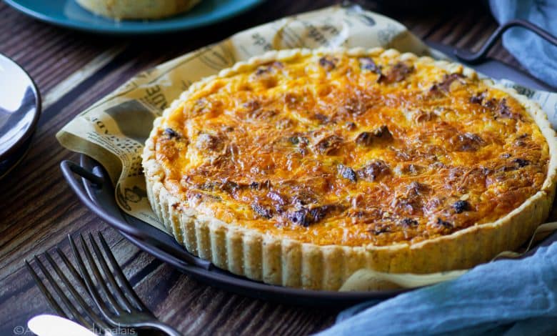 Tarte au poulet et champignons (quiche)