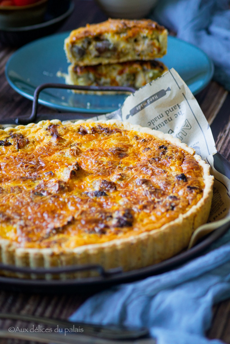 tarte au poulet et champignons