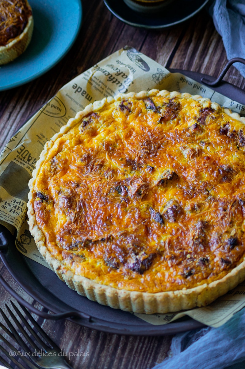 Tarte au poulet et champignons (quiche)