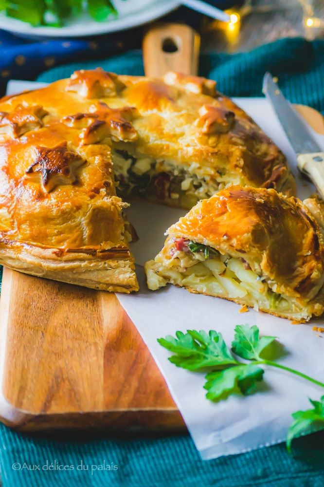 recette tourte au fromage et lardons