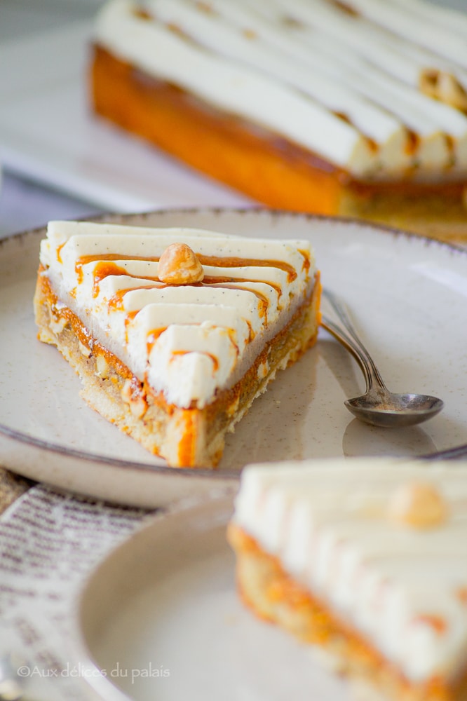 Tarte praliné noisette & ganache vanille