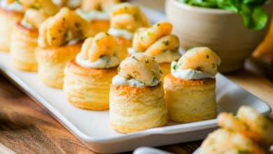 Feuilletés aux crevettes et fromage frais (vol au vent)