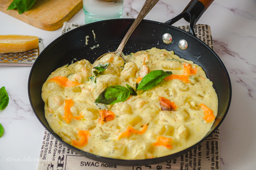 Gnocchis à la crème au saumon fumé