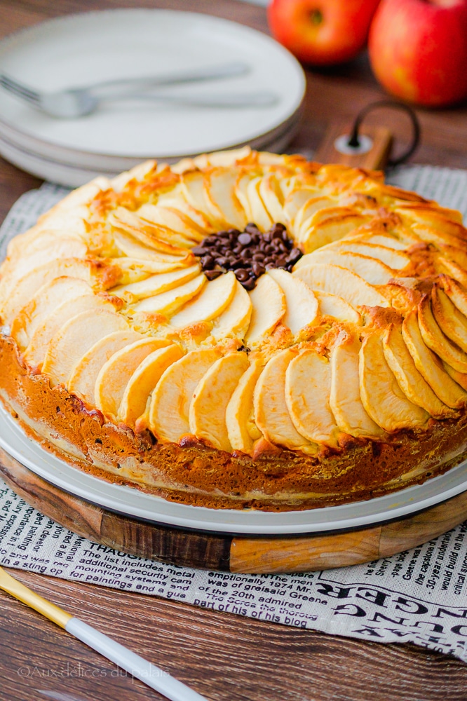 Gâteau pommes ricotta et pépites de chocolat