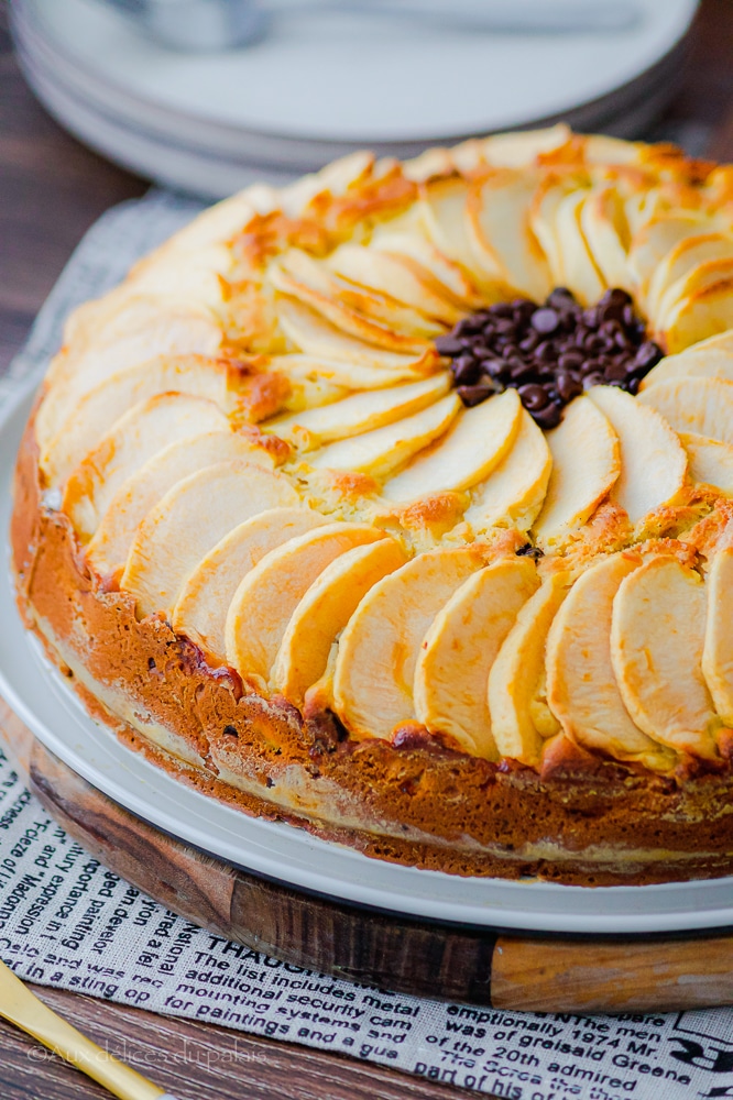 Gâteau pommes ricotta et pépites de chocolat