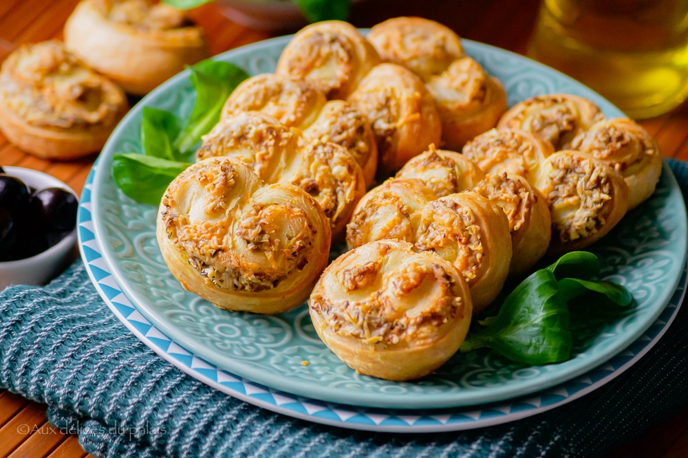 Palmiers à la tapenade et fromage