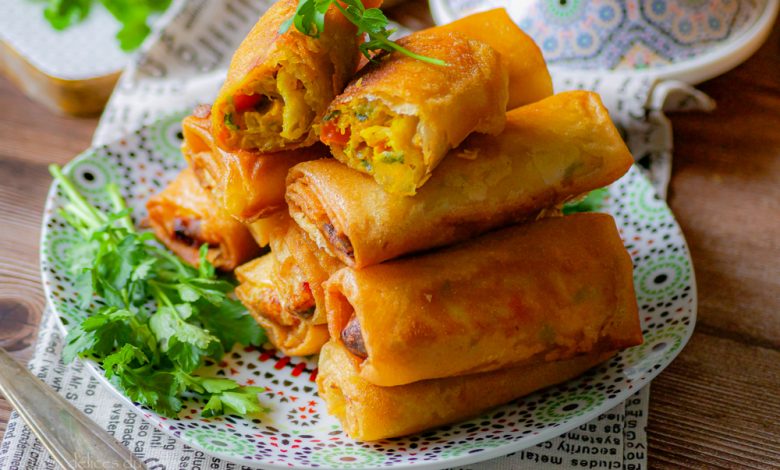 Bourek au poulet curry et légumes