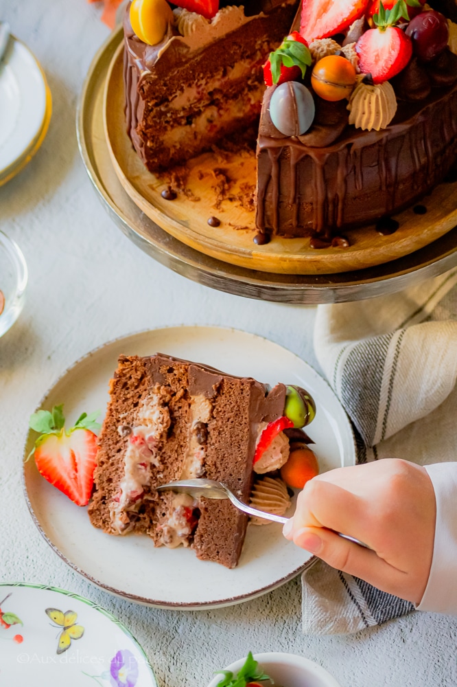 layer cake chocolat fraise