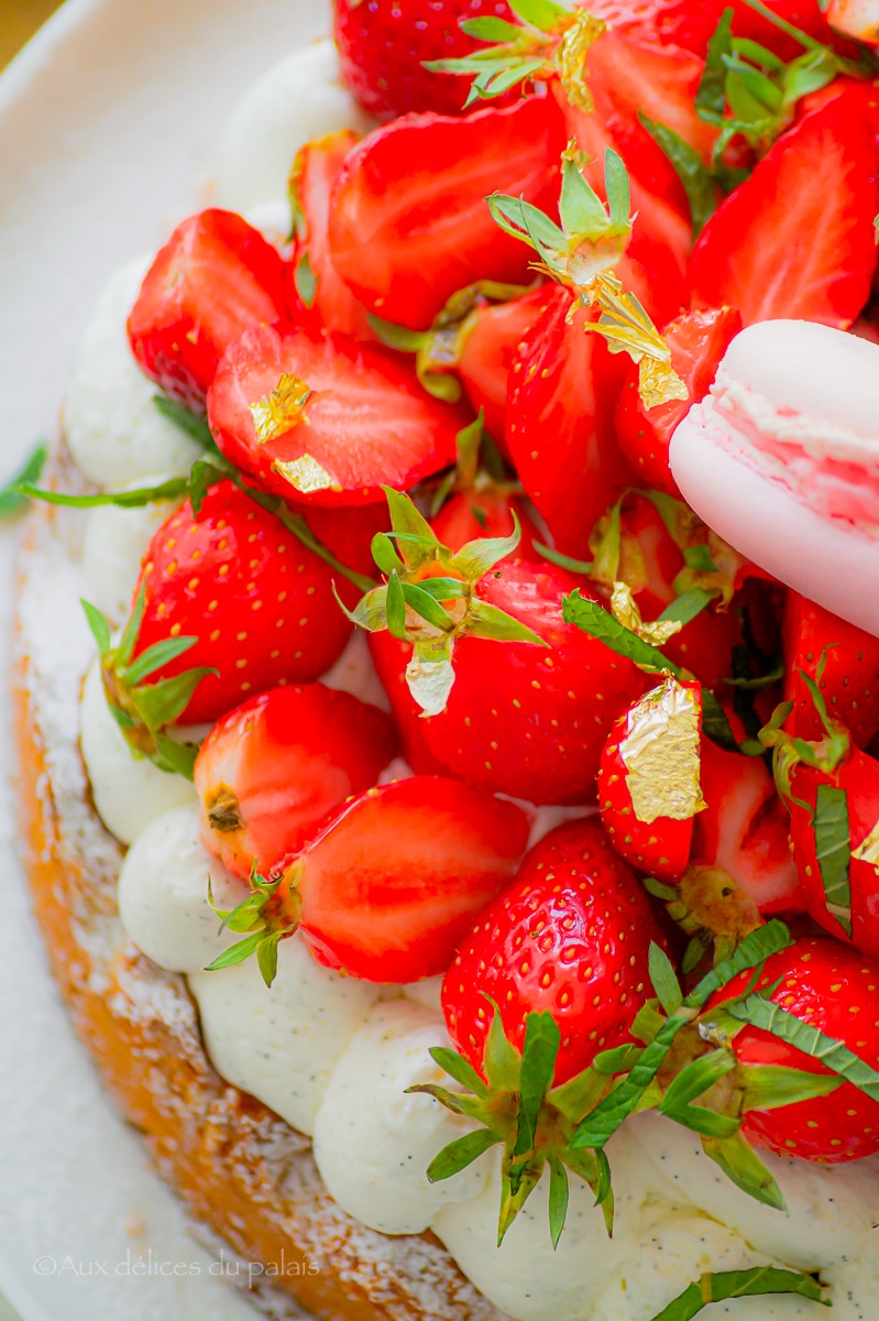 recette tarte aux fraises sur dacquoise amandes noisettes