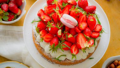 Tarte dacquoise amandes aux fraises